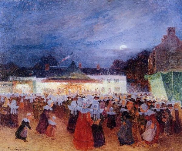 Carnival at Night Oil Painting by Ferdinand du Puigaudeau