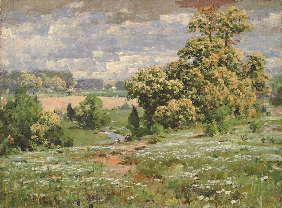Chestnut Trees in Bloom Oil Painting by William Henry Holmes