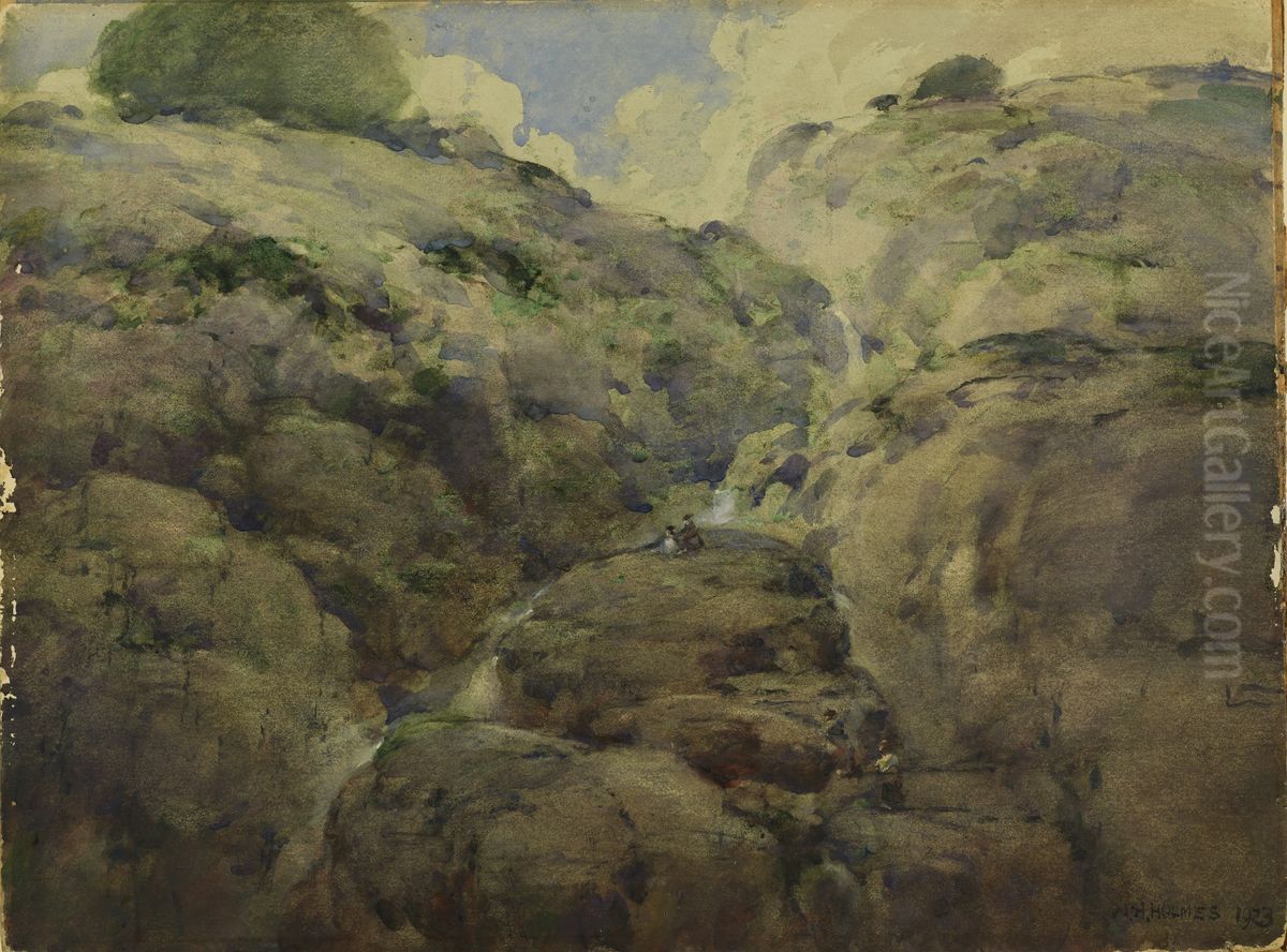Mountain Gorge, Colorado Oil Painting by William Henry Holmes