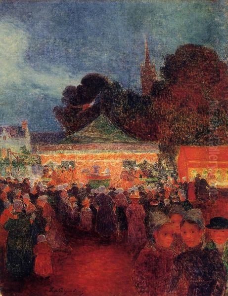 Carnival at Night in Croisic Oil Painting by Ferdinand du Puigaudeau