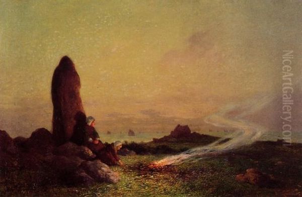 The Standing Stone Oil Painting by Ferdinand du Puigaudeau
