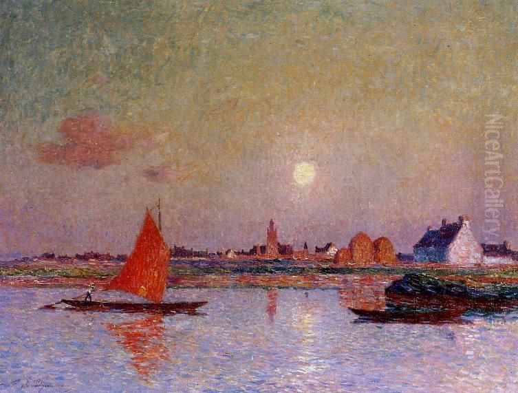 The Return of the Sailboat Oil Painting by Ferdinand du Puigaudeau