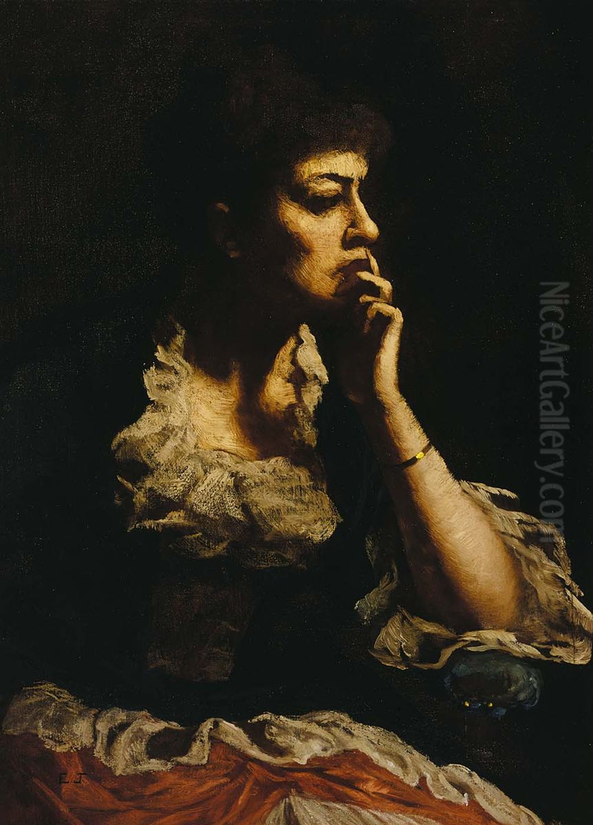 Portrait of Mrs. Eastman Johnson Oil Painting by Eastman Johnson