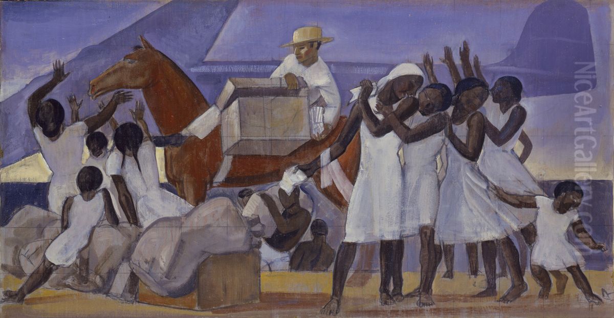 Mail Service in the Tropics (mural study, U.S. Post Office Department, Washington, D.C.) Oil Painting by Rockwell Kent