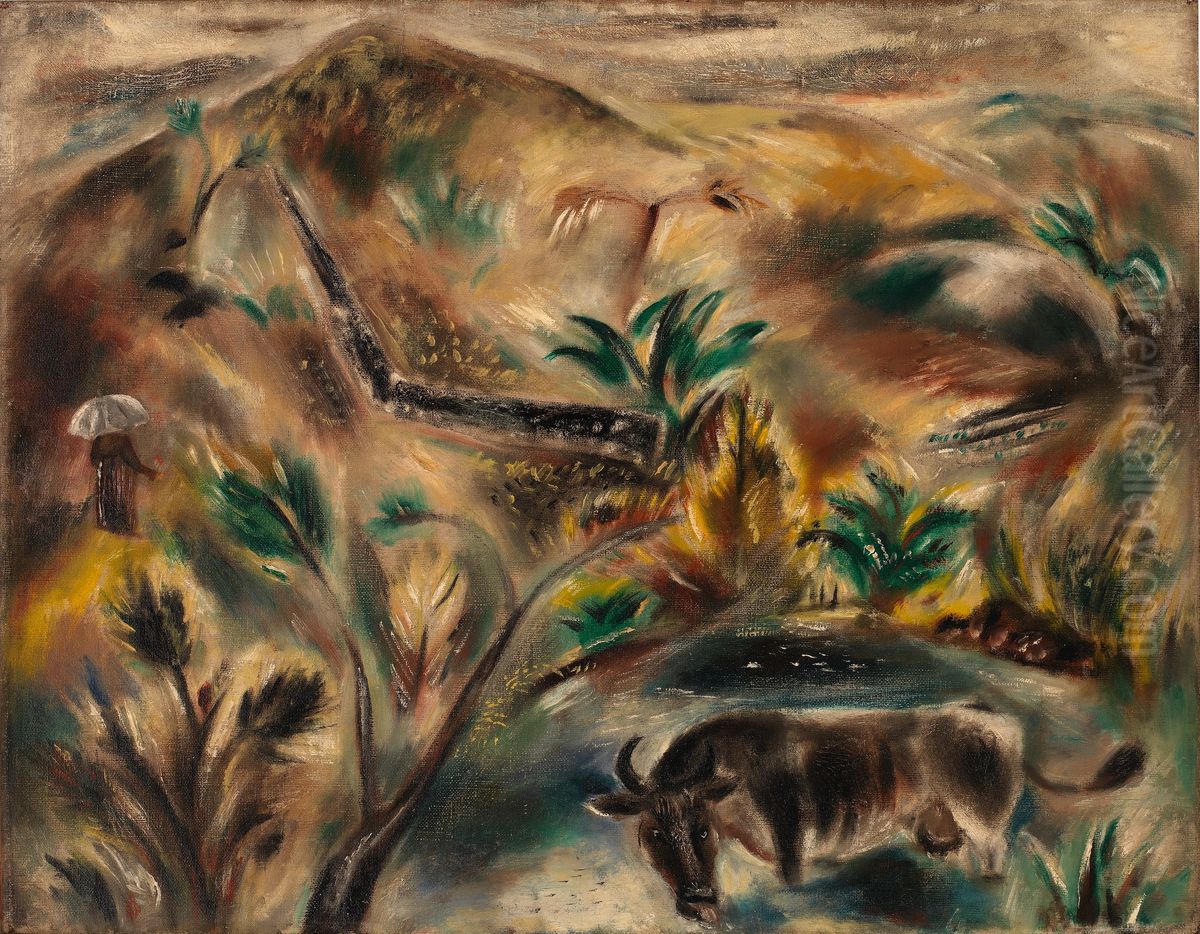 Landscape Oil Painting by Yasuo Kuniyoshi Landscape Oil Painting by Yasuo Kuniyoshi