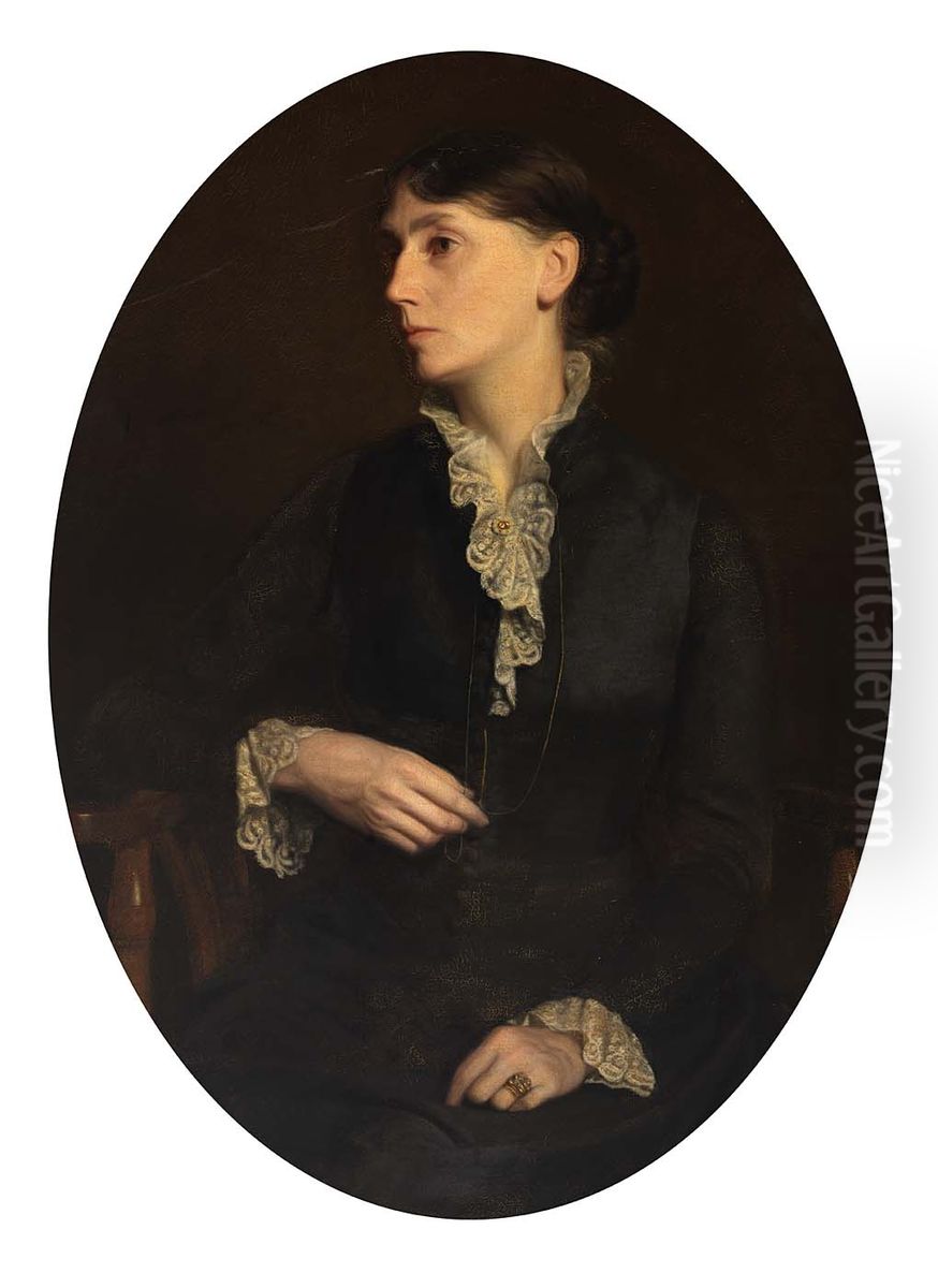 Portrait of Fidelia Bridges Oil Painting by Oliver Ingraham Lay