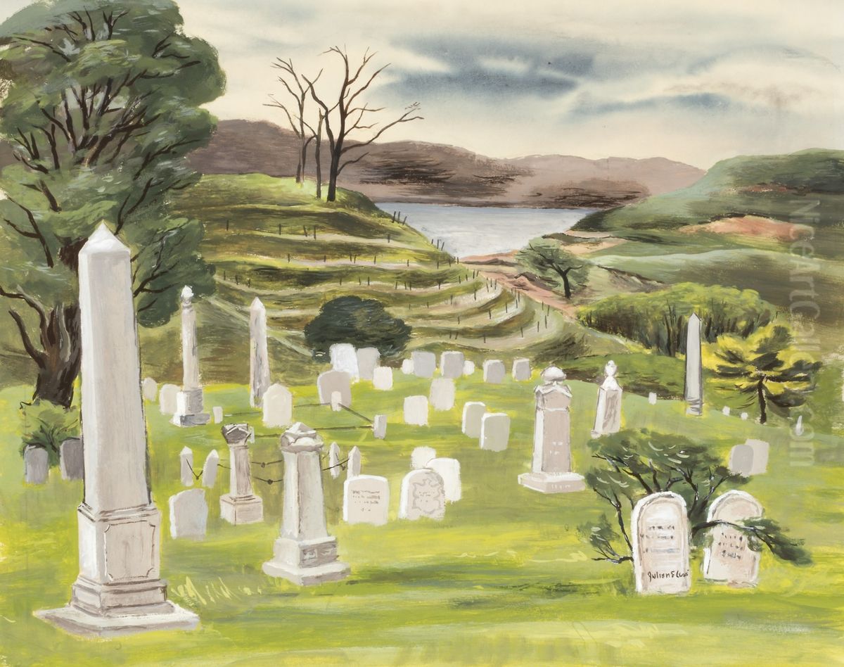 God's Acre Oil Painting by Julian E. Levi