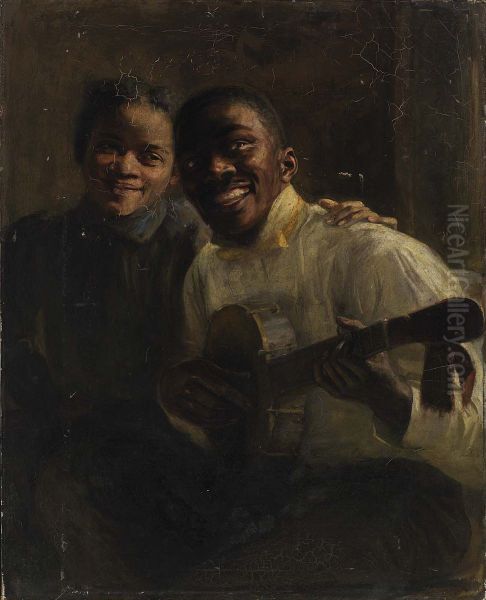 Two Negro Musicians Oil Painting by Robert Lee MacCameron