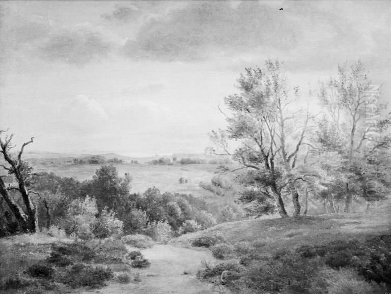 Road in a Hilly Landscape Oil Painting by Dankvart Dreyer