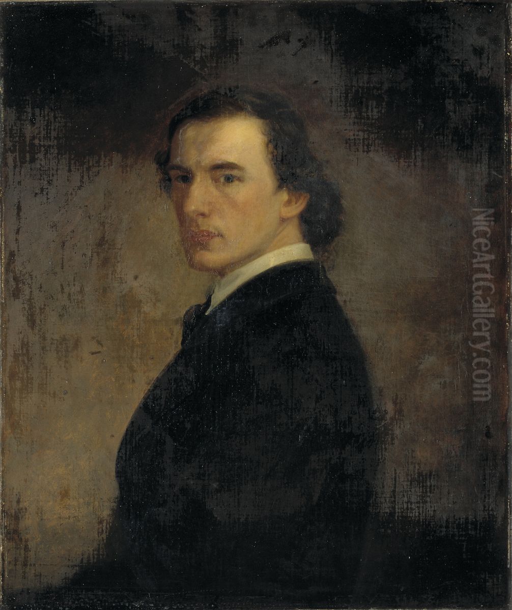 Portrait of the Artist, Age 23 Oil Painting by William Edgar Marshall
