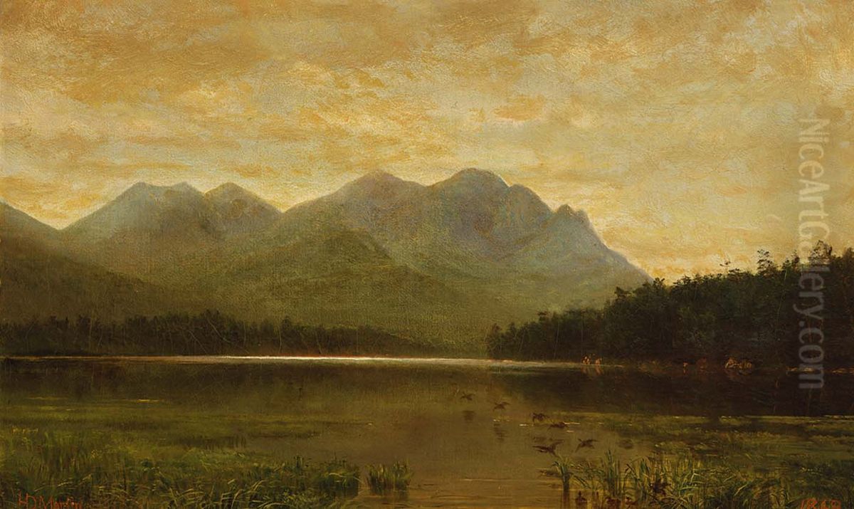 Upper Ausable Lake Oil Painting by Homer Dodge Martin