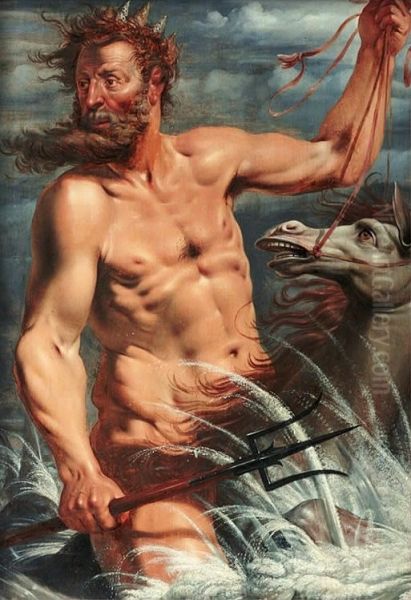 Neptune Oil Painting by Werner van den Valckert