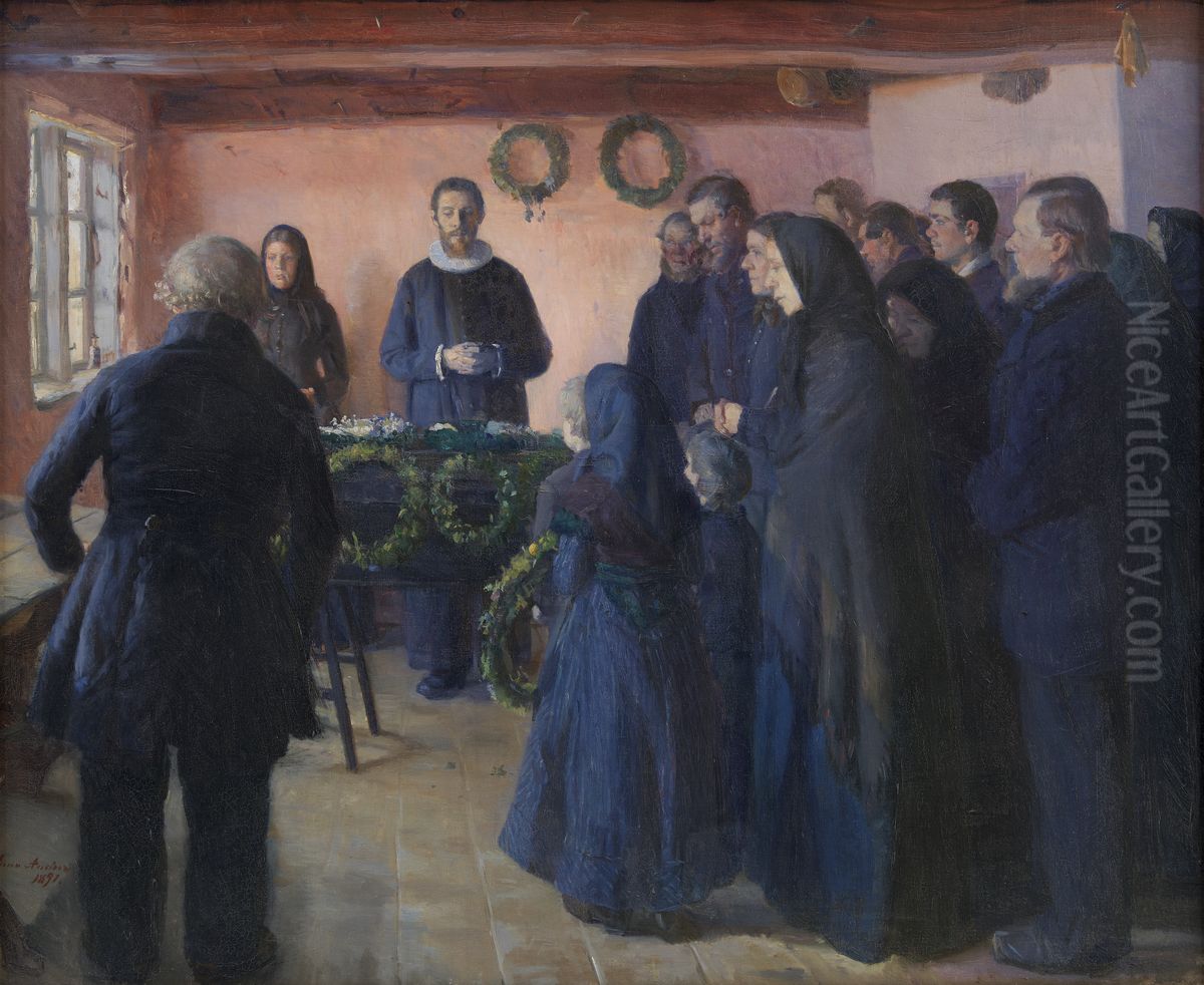En begravelse Oil Painting by Anna Ancher
