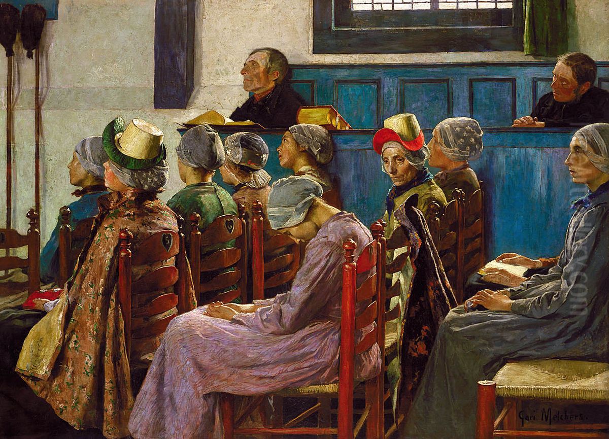 The Sermon Oil Painting by Gari Julius Melchers