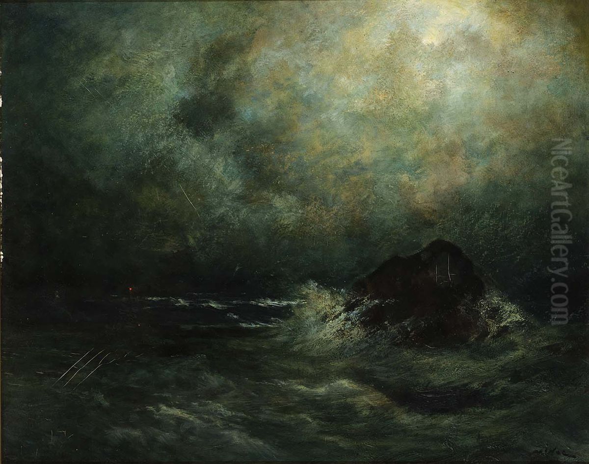 Great Silas at Night Oil Painting by Robert Crannell Minor Sr.