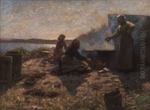 Boiling Train Oil at Nymindegab, Jutland