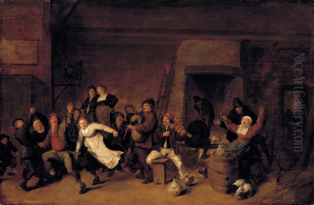 Festive Scene Oil Painting by Jan Miense Molenaer