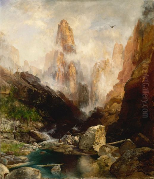 Mist in Kanab Canyon, Utah Oil Painting by Thomas Moran