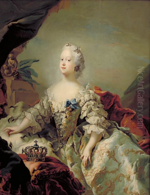 Queen Louise of Denmark in her Coronation Robes Oil Painting by Carl Gustaf Pilo