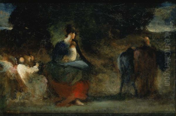 Flight into Egypt Oil Painting by Robert Loftin Newman