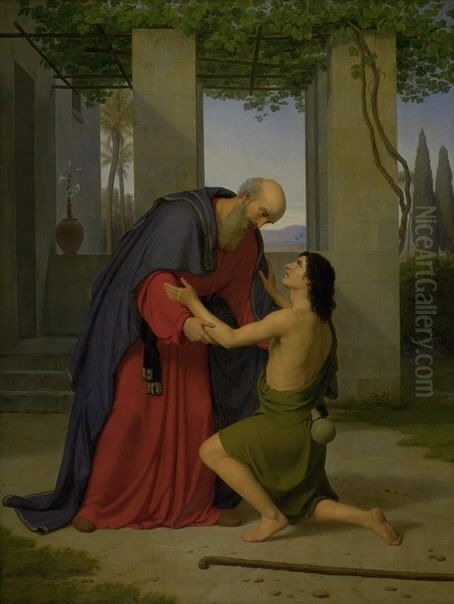 Return of the Prodigal Son Oil Painting by Adam August Muller