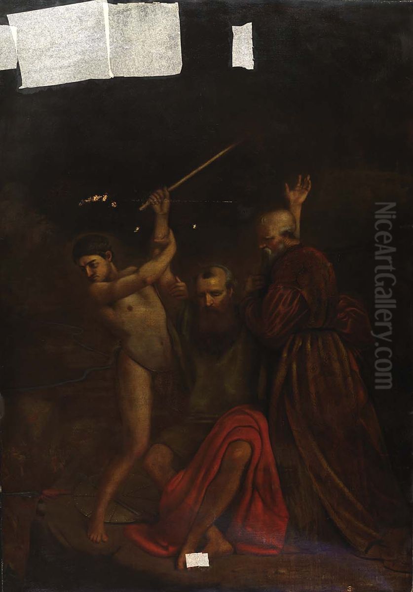 Moses, Aaron and Hur on Mount Horeb Oil Painting by William Page Moses, Aaron and Hur on Mount Horeb Oil Painting by William Page