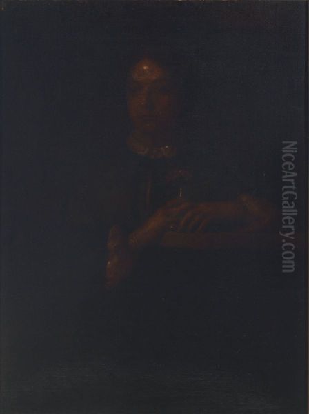 Sarah Leaning on a Bannister Oil Painting by William Page