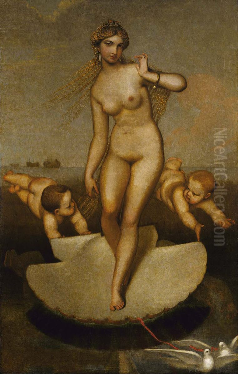 Venus Guiding Eneas and the Trojans to the Latin Shore Oil Painting by William Page