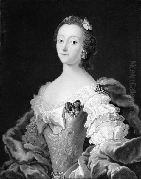 Anna Cathrine Hauch, fodt von der Maase Oil Painting by Peder Als