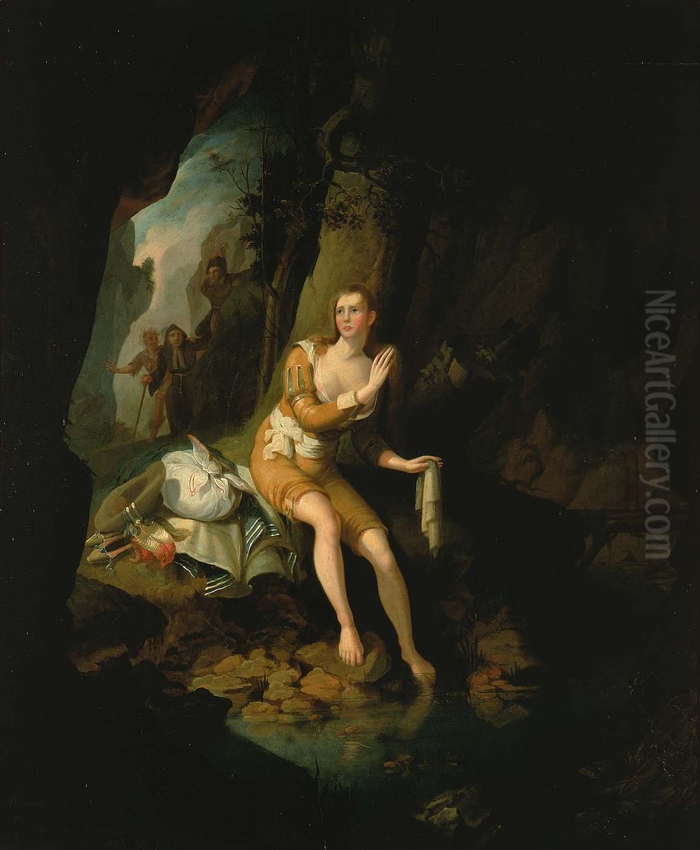 (Scene from Don Quixote). Oil Painting by John Ritto Penniman