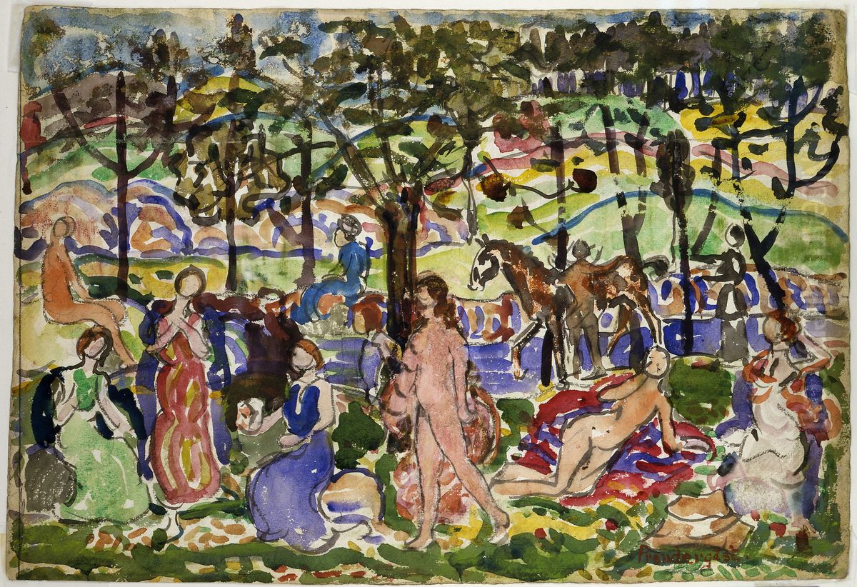 Park Scene Oil Painting by unknown