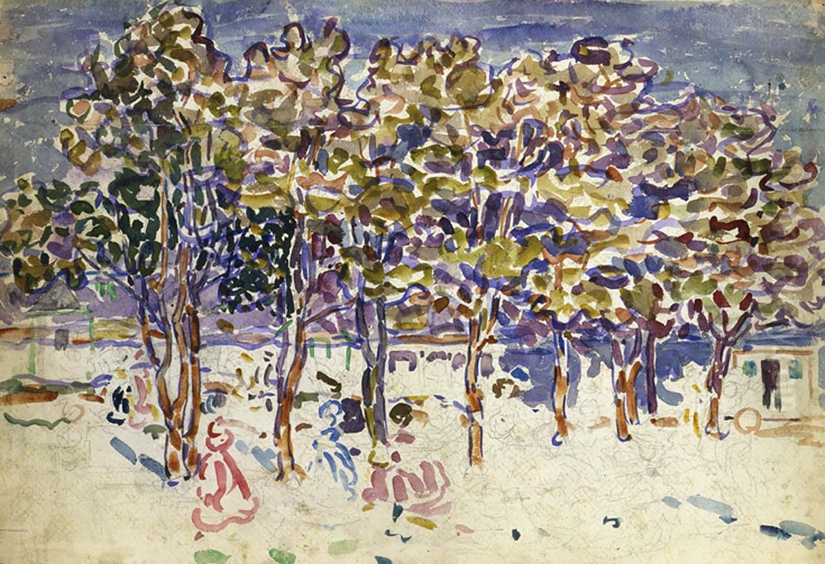 Trees Oil Painting by Maurice Prendergast