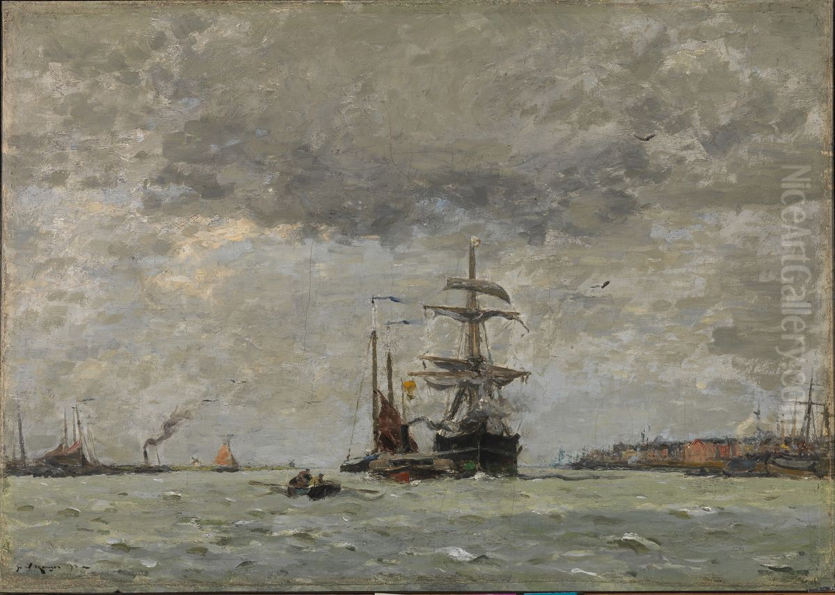 Entrance to the Harbor Oil Painting by Henry Ward Ranger