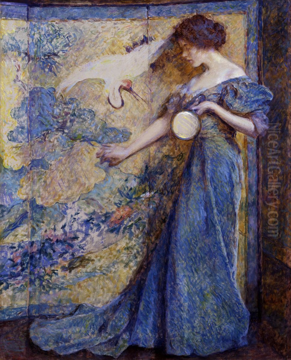 The Mirror Oil Painting by Robert Lewis Reid