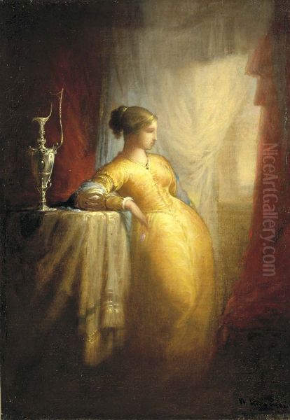 At the Window Oil Painting by William Rimmer