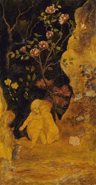 Children Frightened by a Rabbit Oil Painting by Albert Pinkham Ryder
