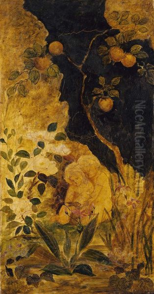 Children Playing with a Rabbit Oil Painting by Albert Pinkham Ryder
