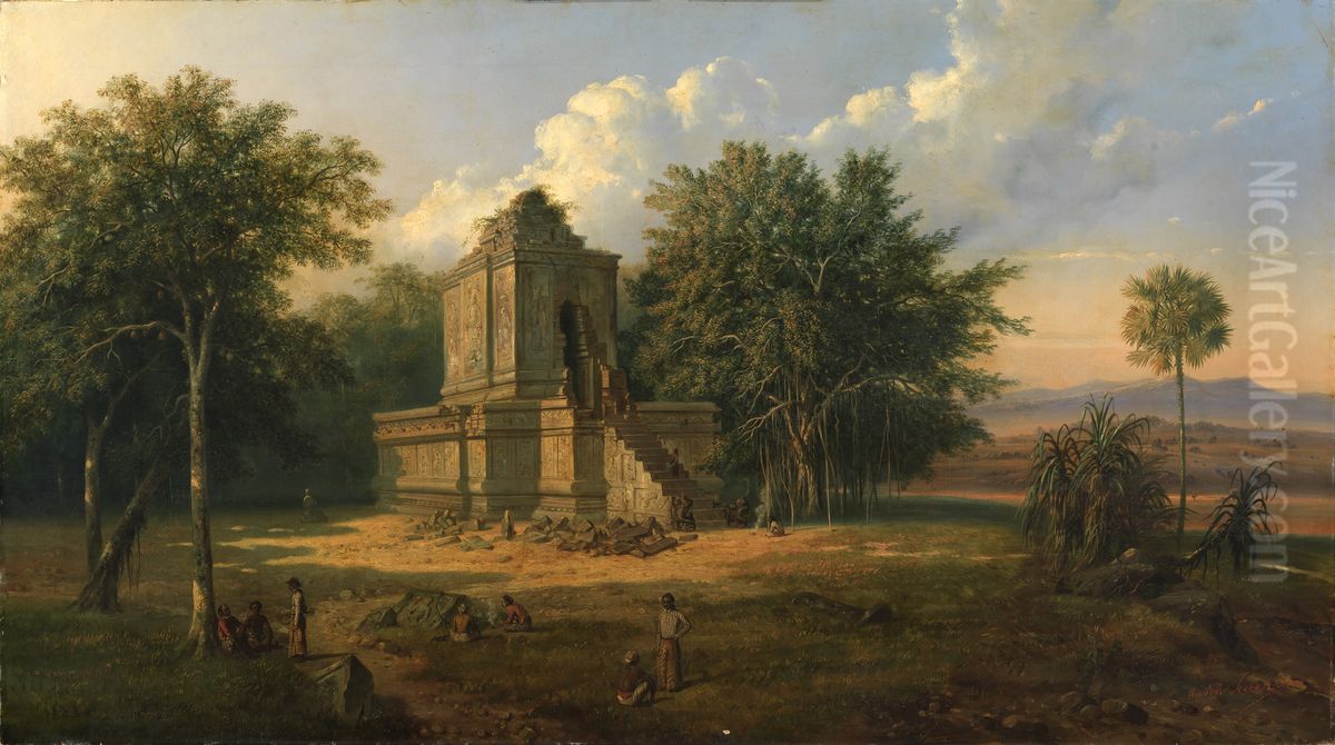 Javanese Temple in Ruins Oil Painting by Raden Saleh