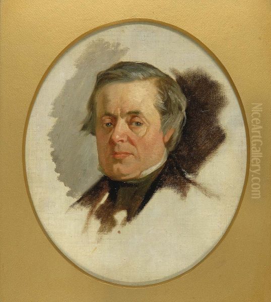 Joseph Henry Oil Painting by Christian Schussele