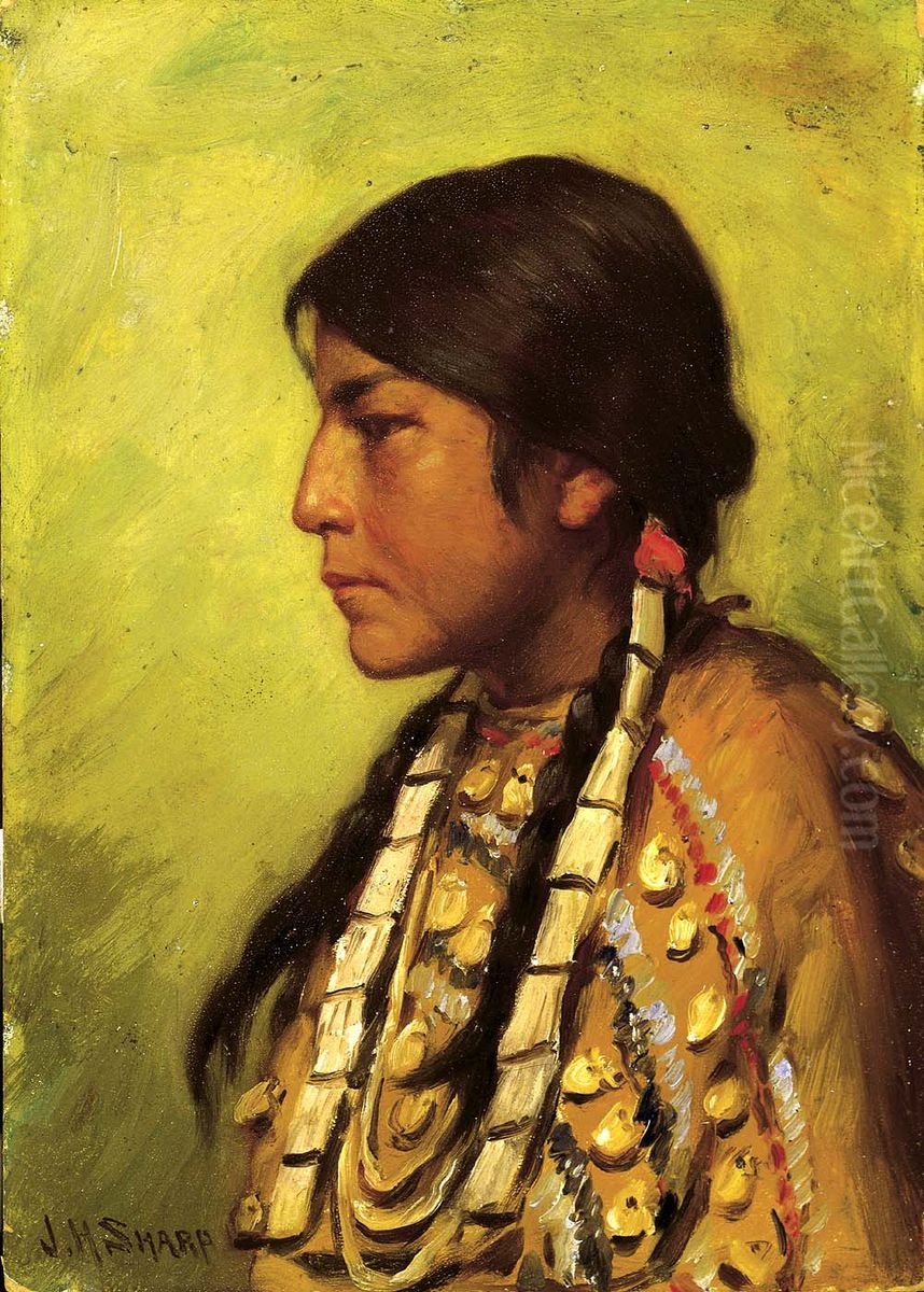 Blackfoot Girl Oil Painting by Joseph Henry Sharp