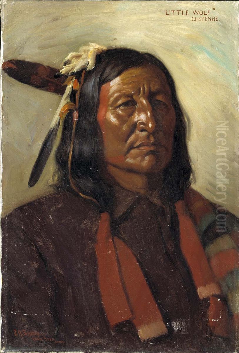 Little Wolf Oil Painting by Joseph Henry Sharp