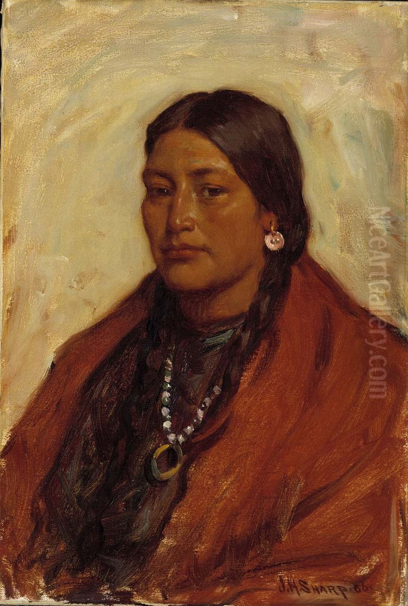 Medicine Shield, Crow Squaw Oil Painting by Joseph Henry Sharp