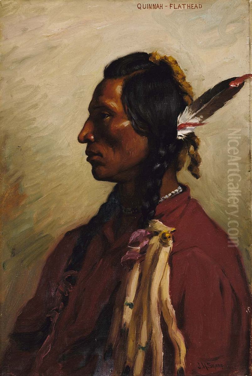 Quinnah Oil Painting by Joseph Henry Sharp