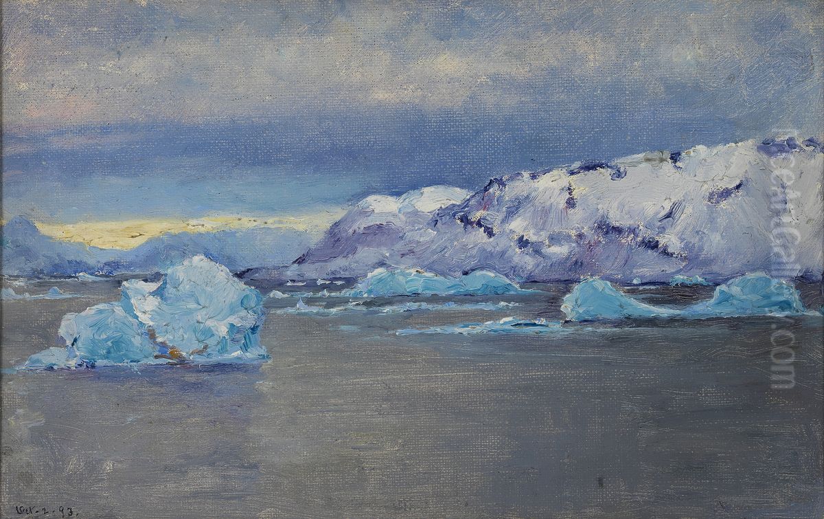 South Point, Bowdoin Bay, Greenland, October 2, 1893 Oil Painting by unknown