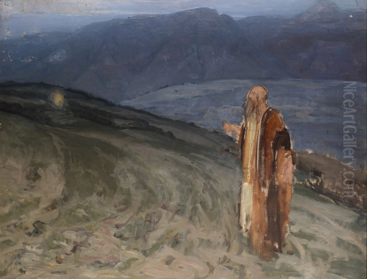 Study for Moses and the Burning Bush Oil Painting by Henry Ossawa Tanner