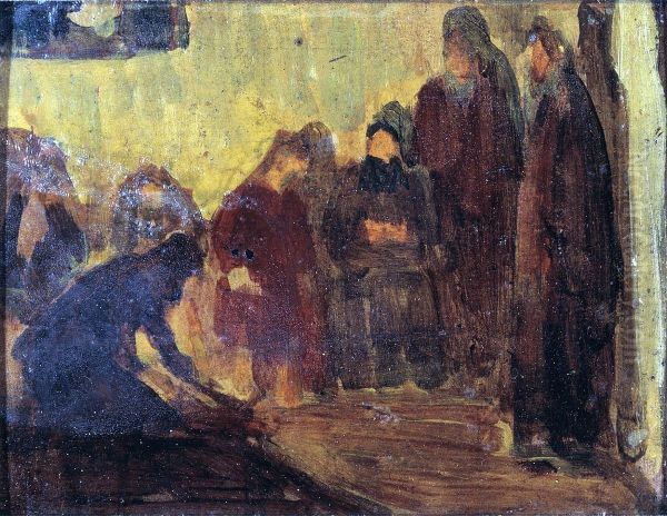Study, Christ Washing the Feet of the Disciples Oil Painting by Henry Ossawa Tanner