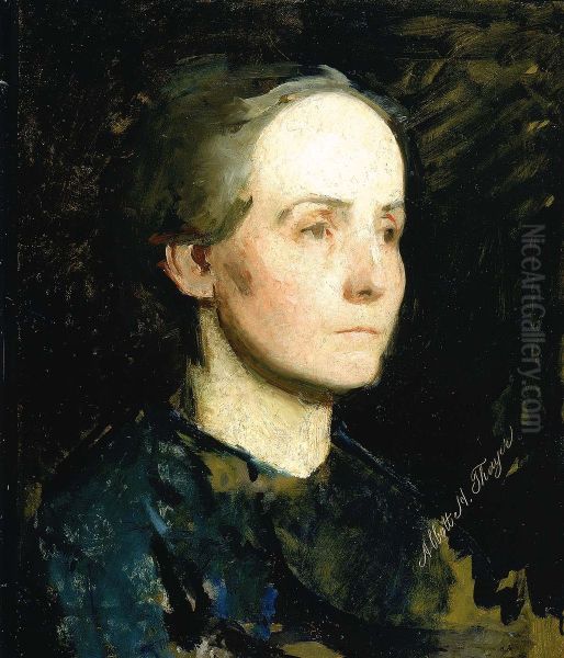 Portrait of a Woman (Miss Gertrude Bloede) Oil Painting by Abbott Handerson Thayer