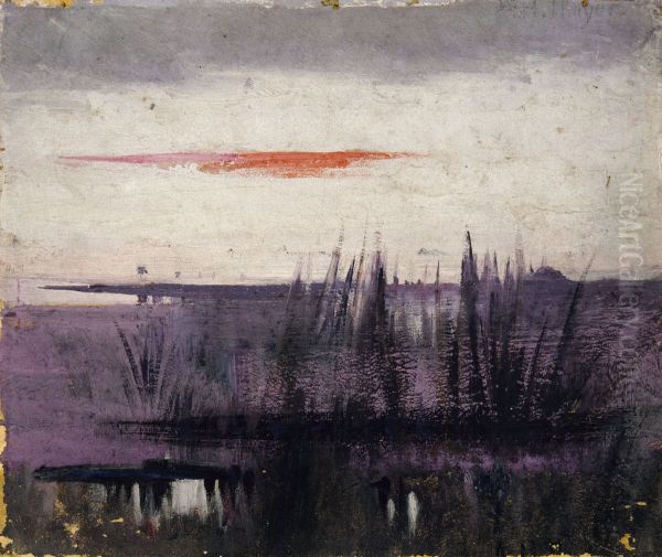 The Sky Simulated by White Flamingoes study for book, Concealing Coloration in the Animal Kingdom Oil Painting by Abbott Handerson Thayer