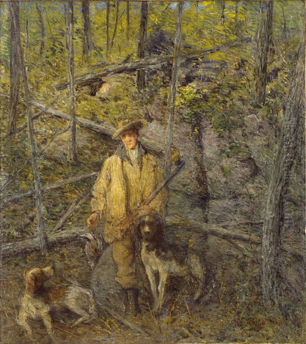 Hunter and Dogs Oil Painting by J. Alden Weir