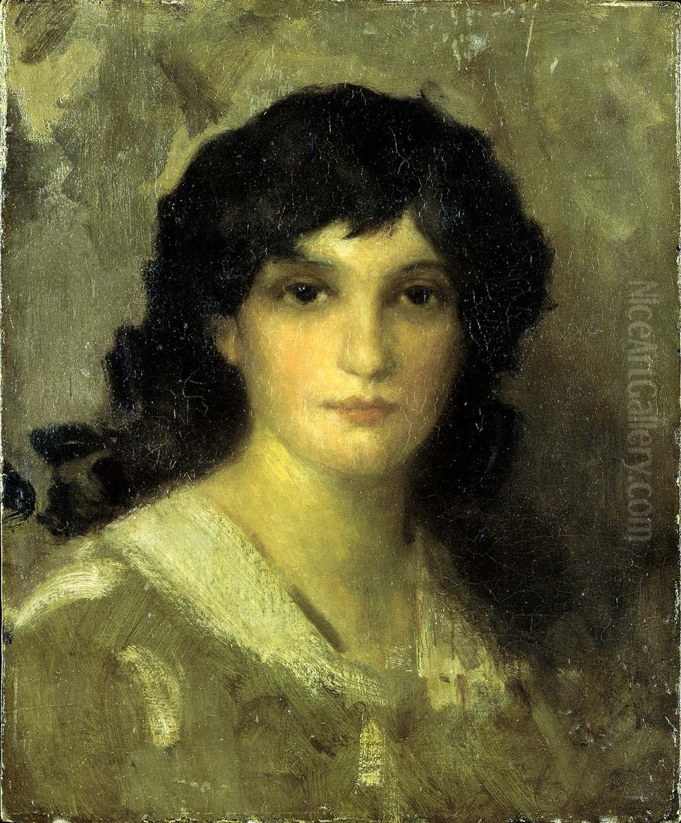 Head of a Young Woman Oil Painting by James McNeill Whistler